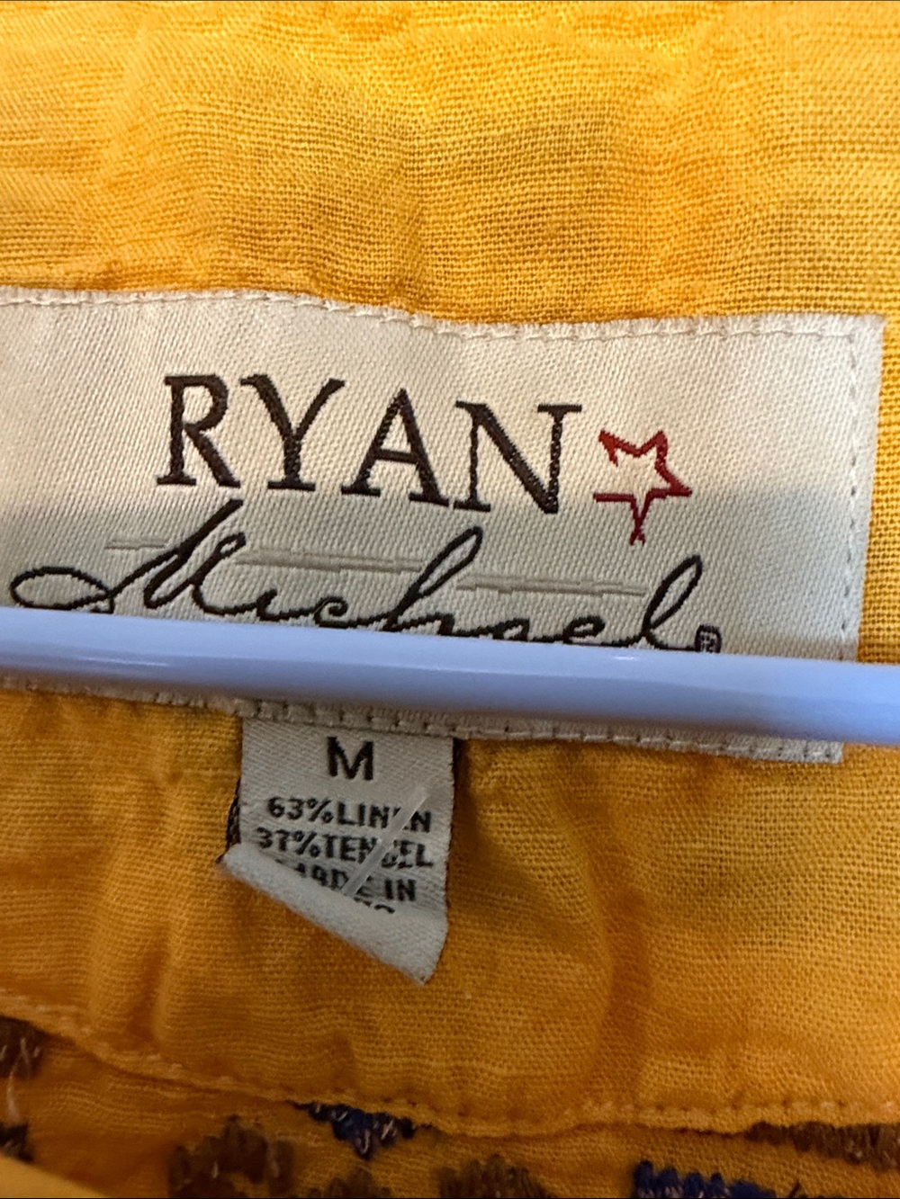 Ryan Michaels Embroidered Poncho Size Medium Linen - Picture 4 of 6